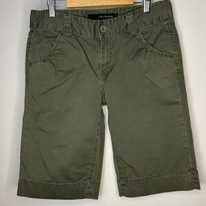 Calvin Klein Jeans Olive Green Bermuda Shorts Womens Size 6 Utility‎ Pockets